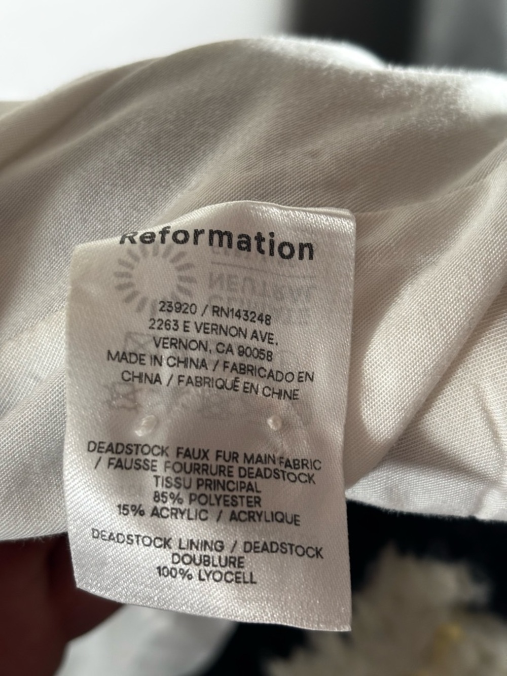 Reformation Bromley Teddy Sherpa Coat Black White Grid Plaid Long Jacket Size S - Picture 11 of 16